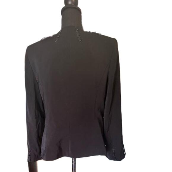 Carissimo Black Beaded Blazer Jacket | Vintage Glam | Size 10 - Picture 3 of 8